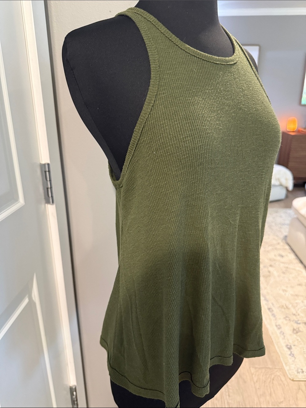 Free People Olive Ribbed Racerback Tank - Picture 3 of 5